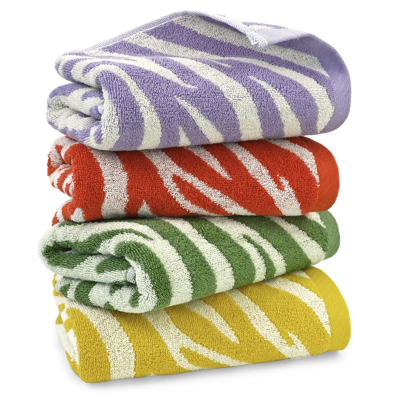 Набір рушників Jacquotha Zebra Stripe 100% бавовна 74 x 33 см Різнокольоровий (4 шт.), фото №1