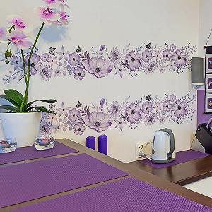 Наклейки на стіну Фіолетові квіти та метелики 2 шт Фіолетовий synthetic.ua - Фото 1