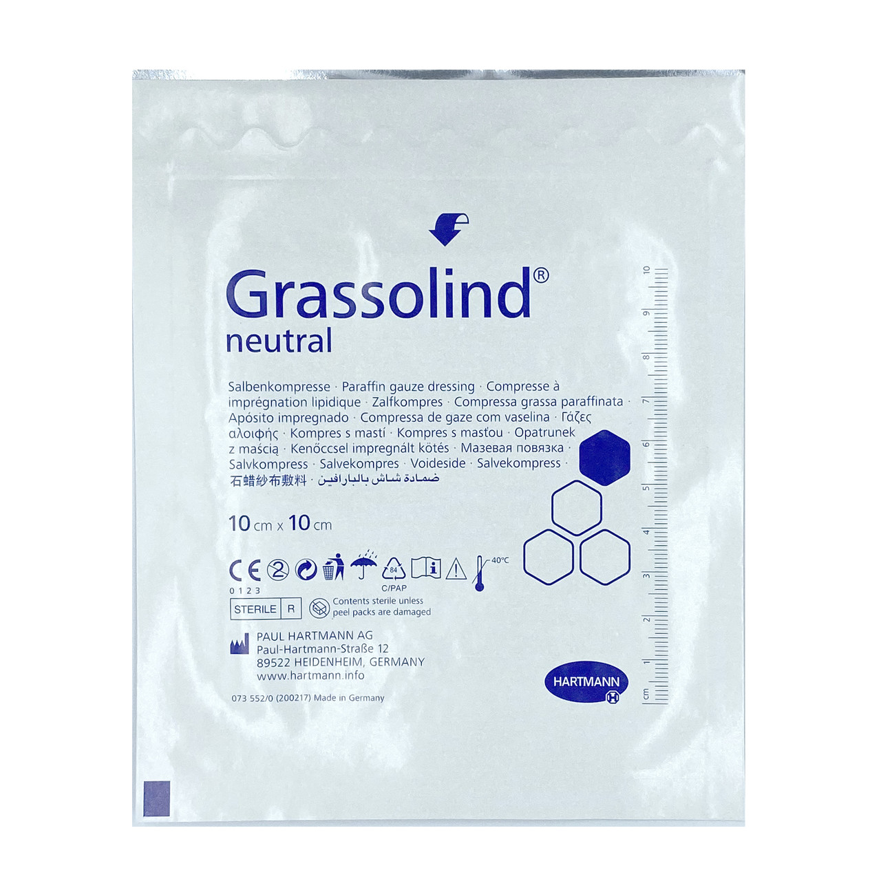 Повязка атравматическая мазевая Grassolind Neutral 10 Х см 1 шт PS, фото №2