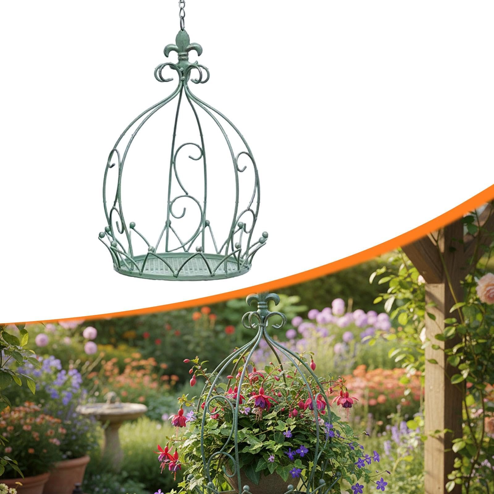 Кошик підвісний Корона Металевий Вінтажний з ланцюгом Синій Scatter, фото №4