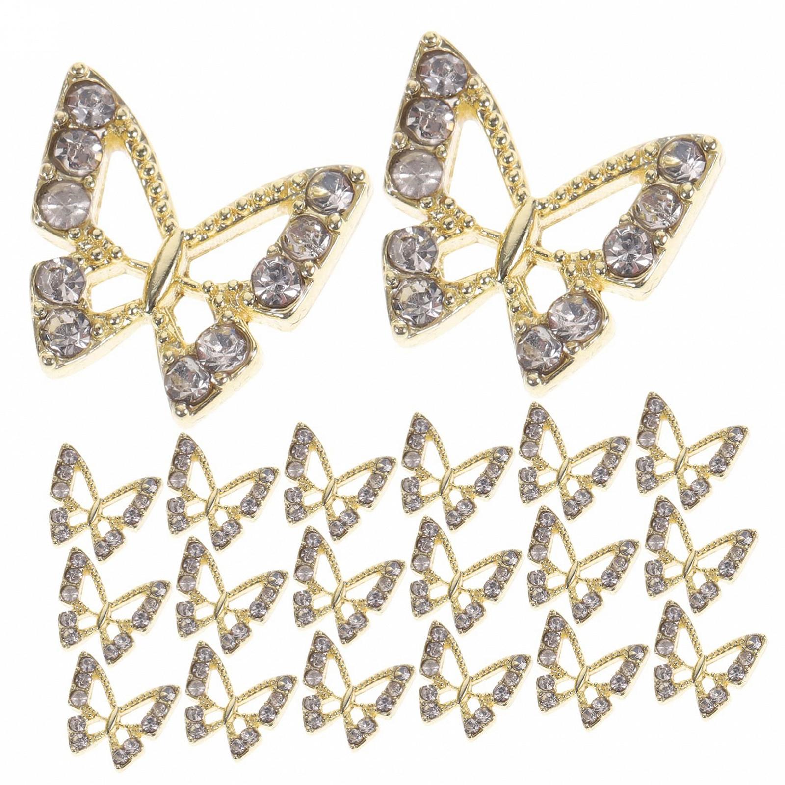 Украшения для ногтей Бабочки 40шт Стразы, фото №3