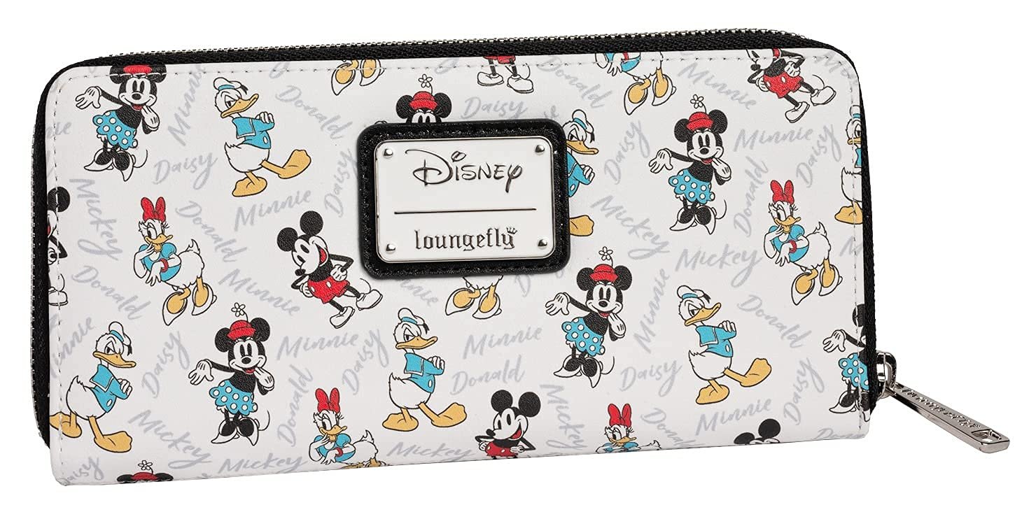 Клатч Loungefly Disney Mickey Minnie Mouse Daisy Donald Duck Zip White Белый/Пышный Сад, фото №8