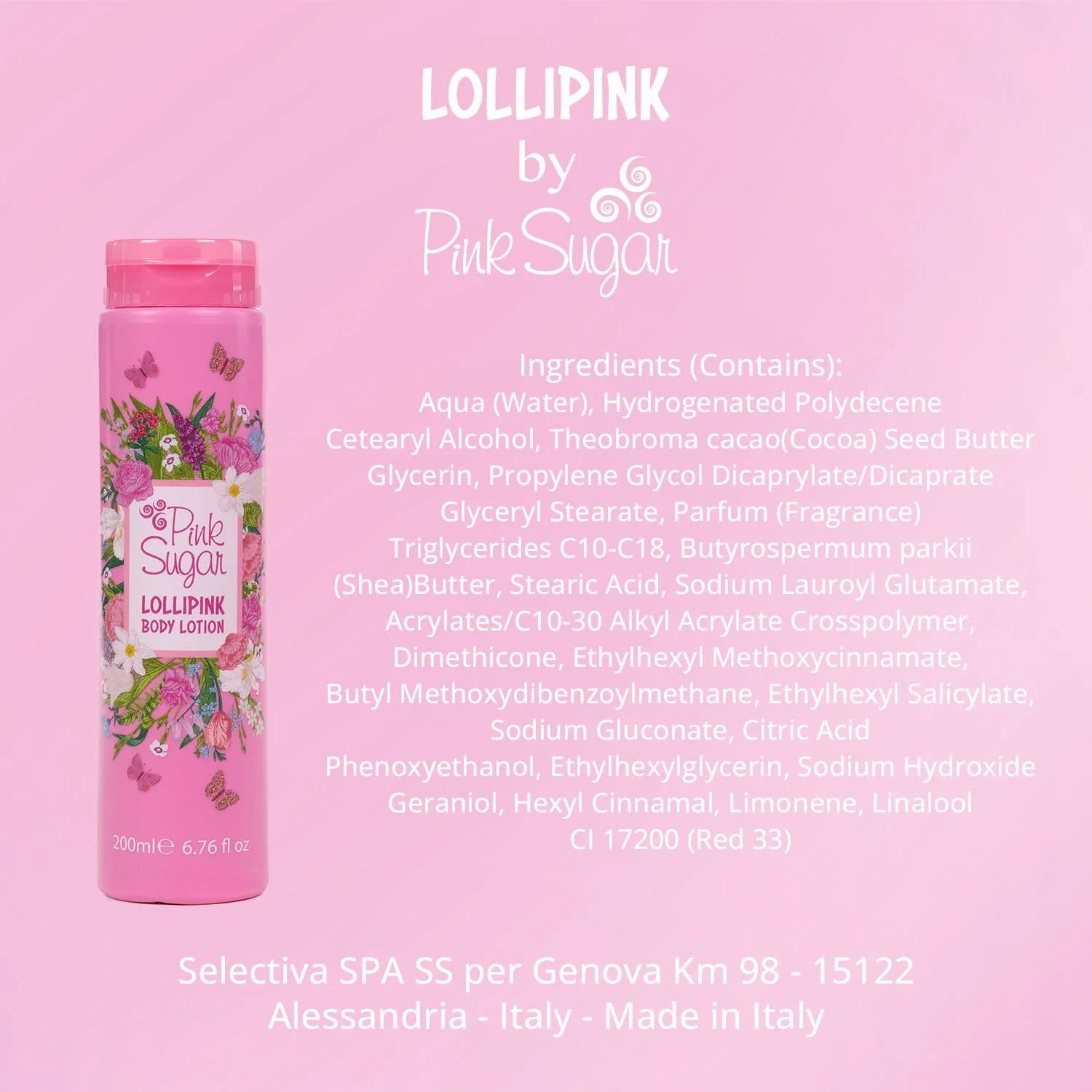 Молочко для тіла Pink Sugar Lollipink Ніжне та Легке з вишуканою обволікаючою есенцією, 200 мл, фото №2