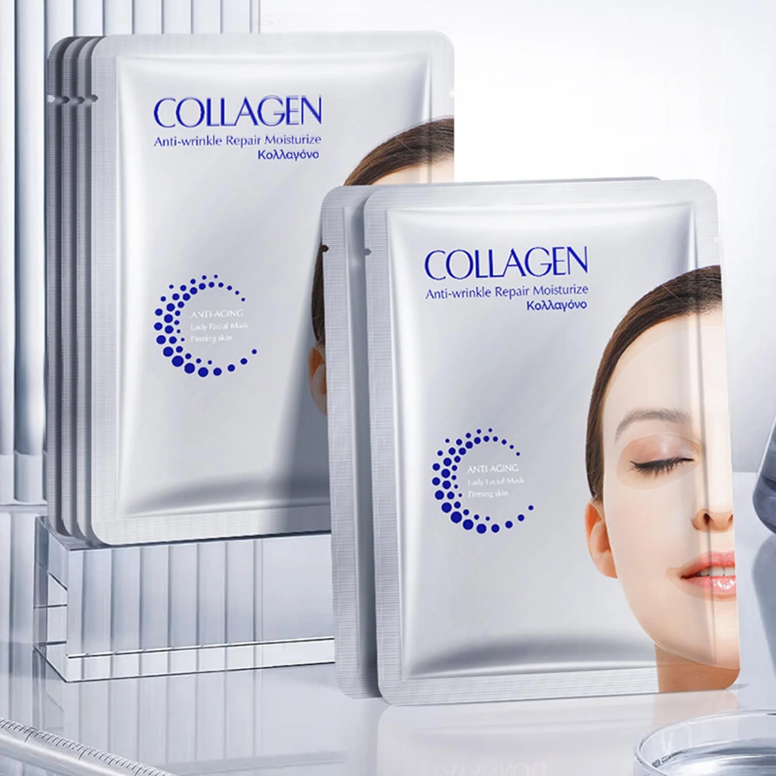 Маска для обличчя з колагеном, набір 5 шт. Зволожуюча, фото №5