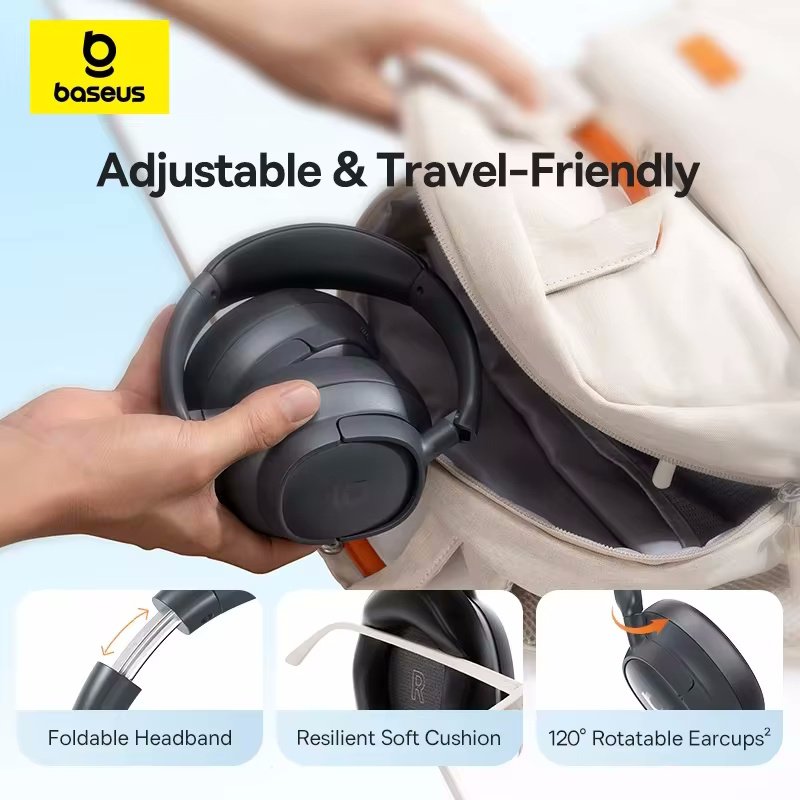 Наушники Baseus Bass BH1 SuperBass 2.0 ENC BT6.0 80h Black, фото №6 Наушники Baseus Bass BH1 SuperBass 2.0 ENC BT6.0 80h Black, фото №6