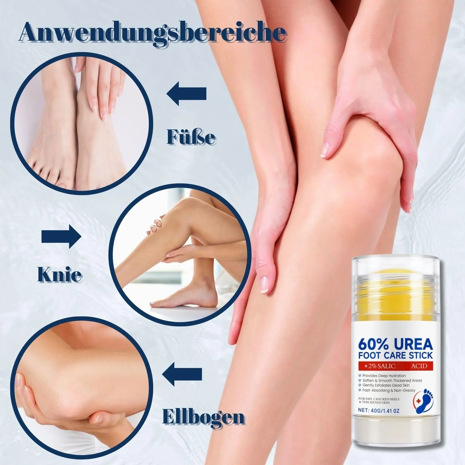 Крем-бальзам для ног в стике Urea 60% и 2% салициловой кислоты 40 г 1 шт., фото №5