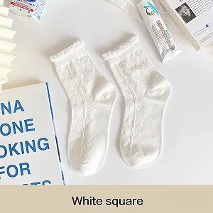 Шкарпетки Мереживні Білий, Білий (2 пари) synthetic.ua - Фото 1