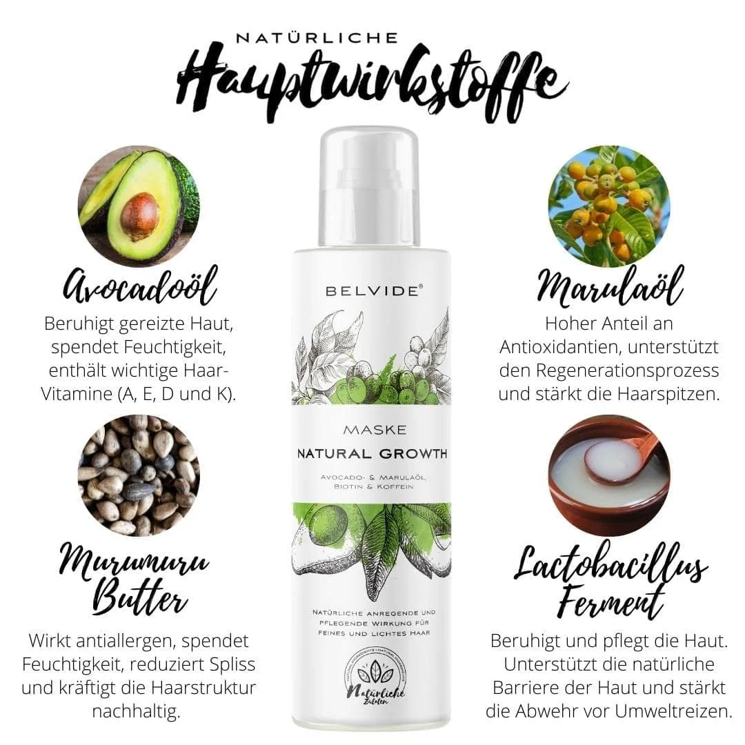 Маска Belvide Naturkosmetik Натуральна для росту волосся, фото №6