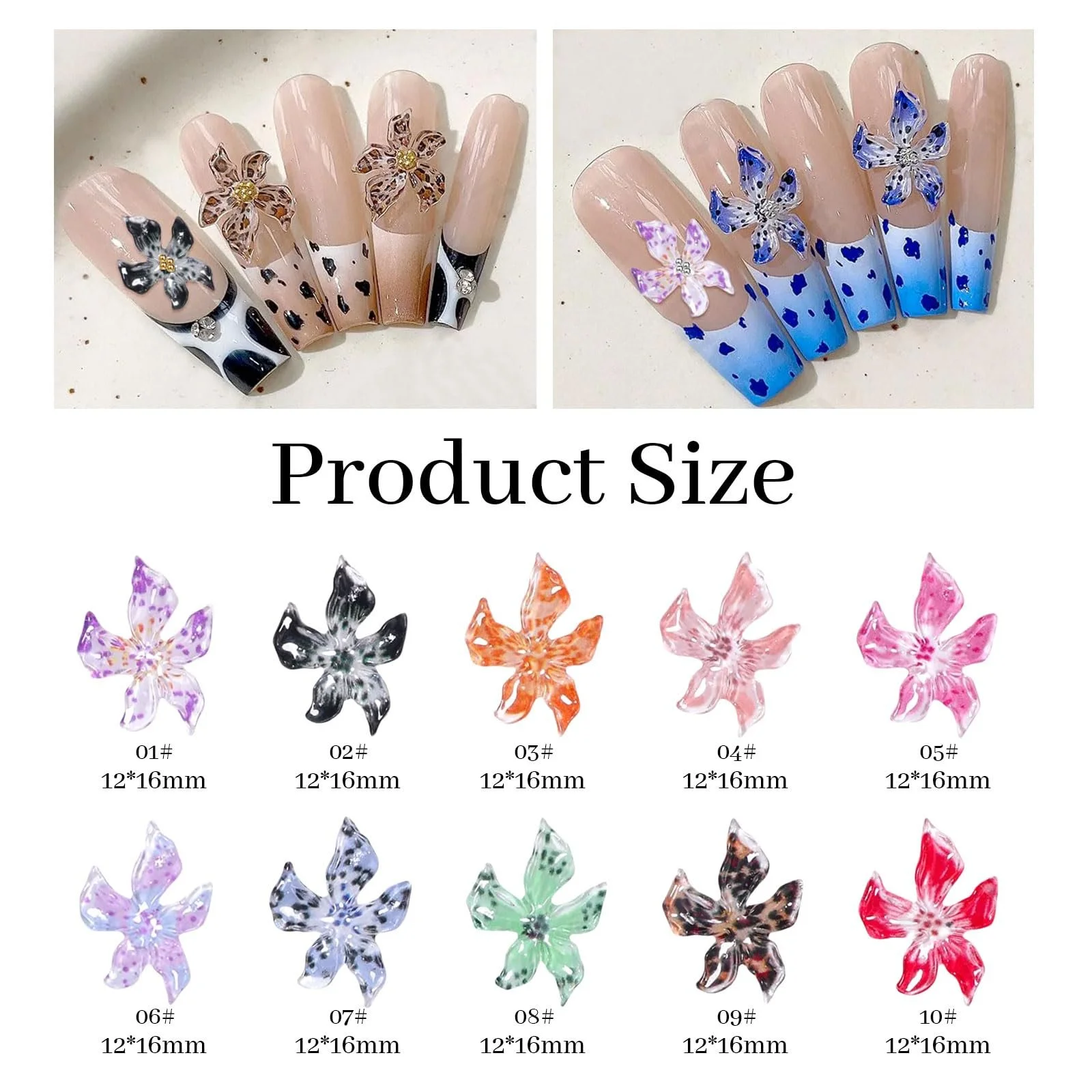 Подвески для дизайна ногтей Цветы 3D Гавайские цветы Стразы для ногтей Цветы гибискуса Самоцветы для ногтей Цветные Цветочные Бриллианты для ногтей Летние Украшения для ногтей Крошечные Цветы 100 шт, фото №2 Подвески для дизайна ногтей Цветы 3D Гавайские цветы Стразы для ногтей Цветы гибискуса Самоцветы для ногтей Цветные Цветочные Бриллианты для ногтей Летние Украшения для ногтей Крошечные Цветы 100 шт, фото №2