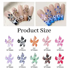 Подвески для дизайна ногтей Цветы 3D Гавайские цветы Стразы для ногтей Цветы гибискуса Самоцветы для ногтей Цветные Цветочные Бриллианты для ногтей Летние Украшения для ногтей Крошечные Цветы 100 шт synthetic.ua - Фото 1