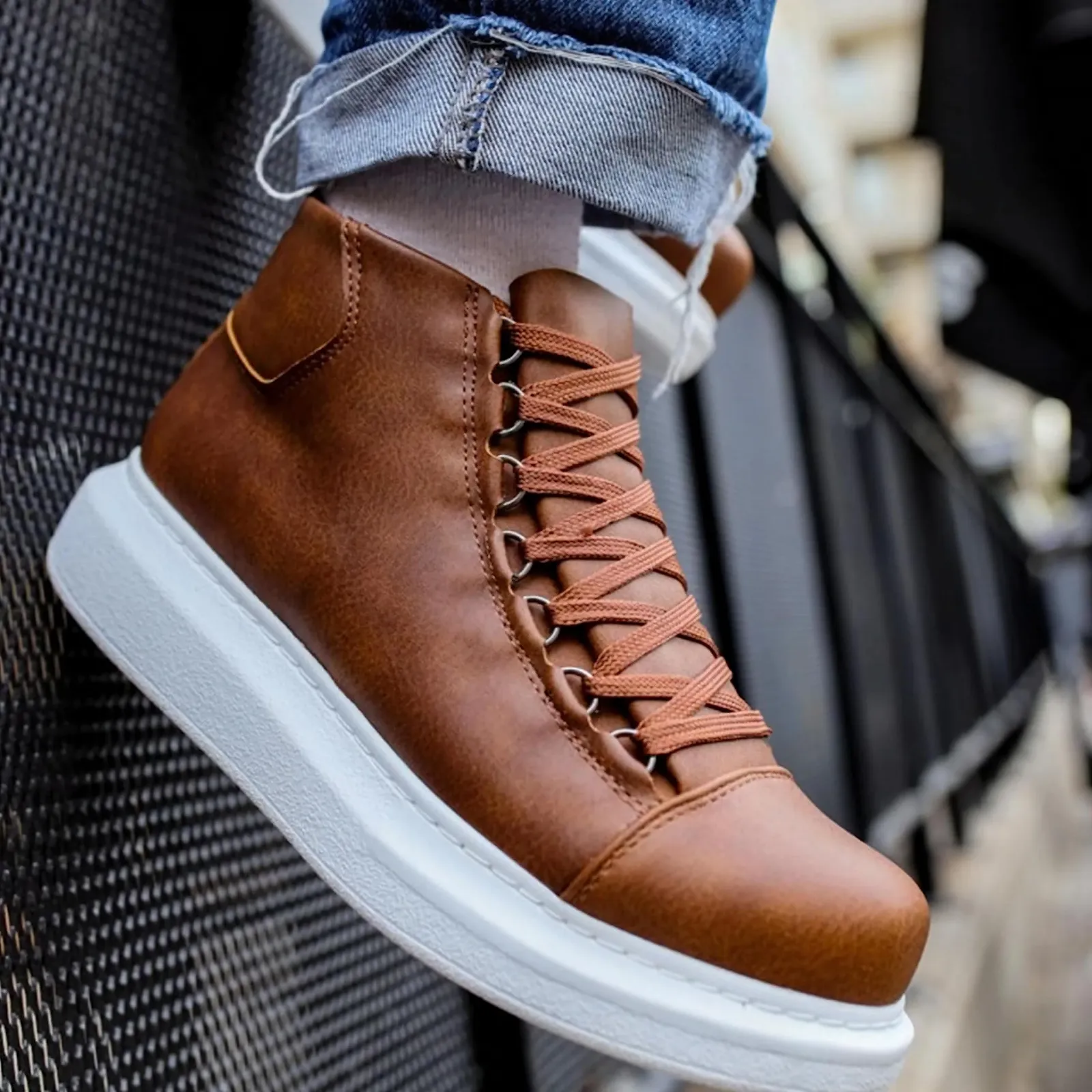 Кросівки Solaress Чоловічі Шкіряні Високі Модні, фото №2