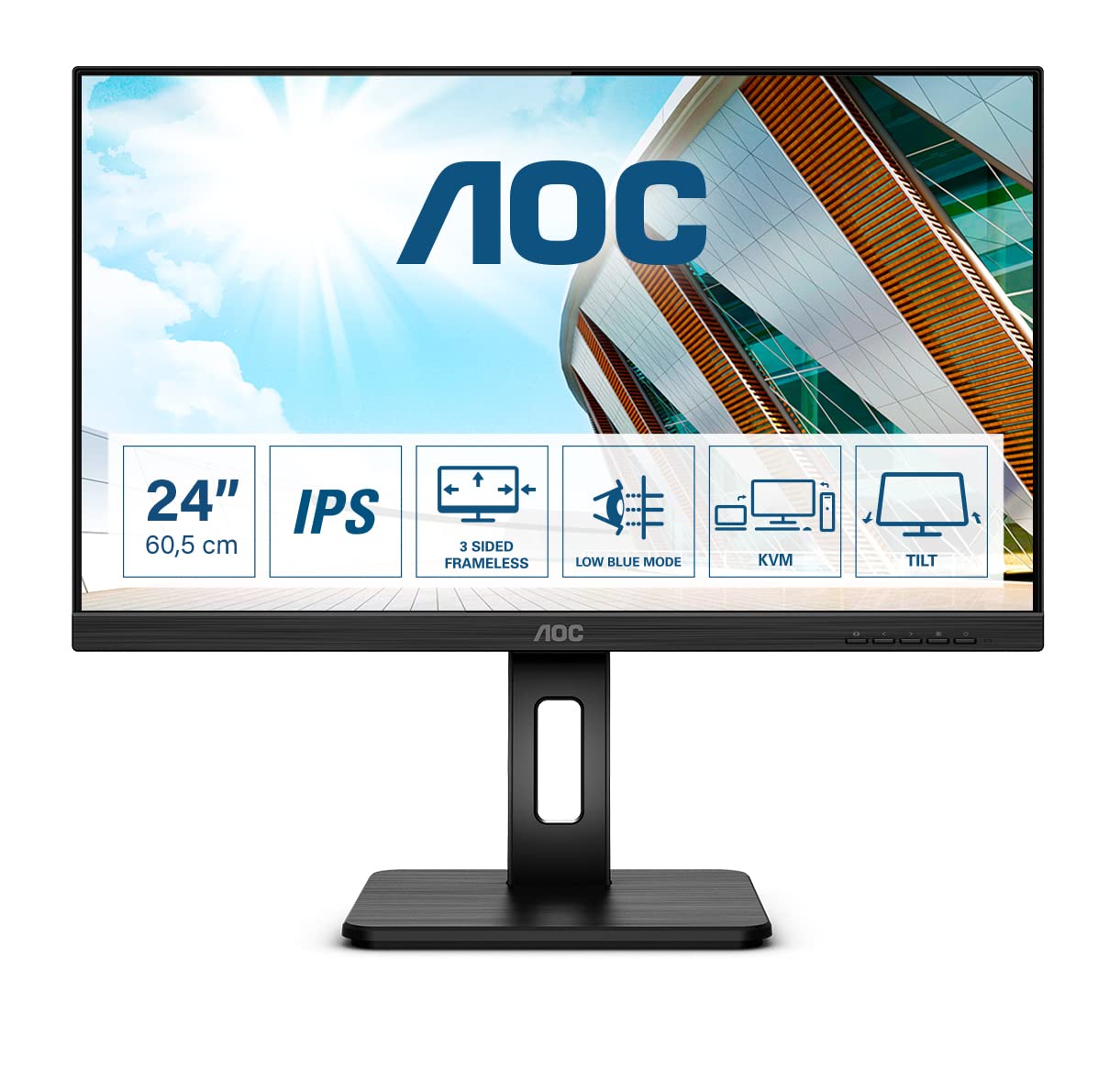 Монитор AOC 24P2C 24 дюйма FHD USB-C Док-станция Черный, фото №1
