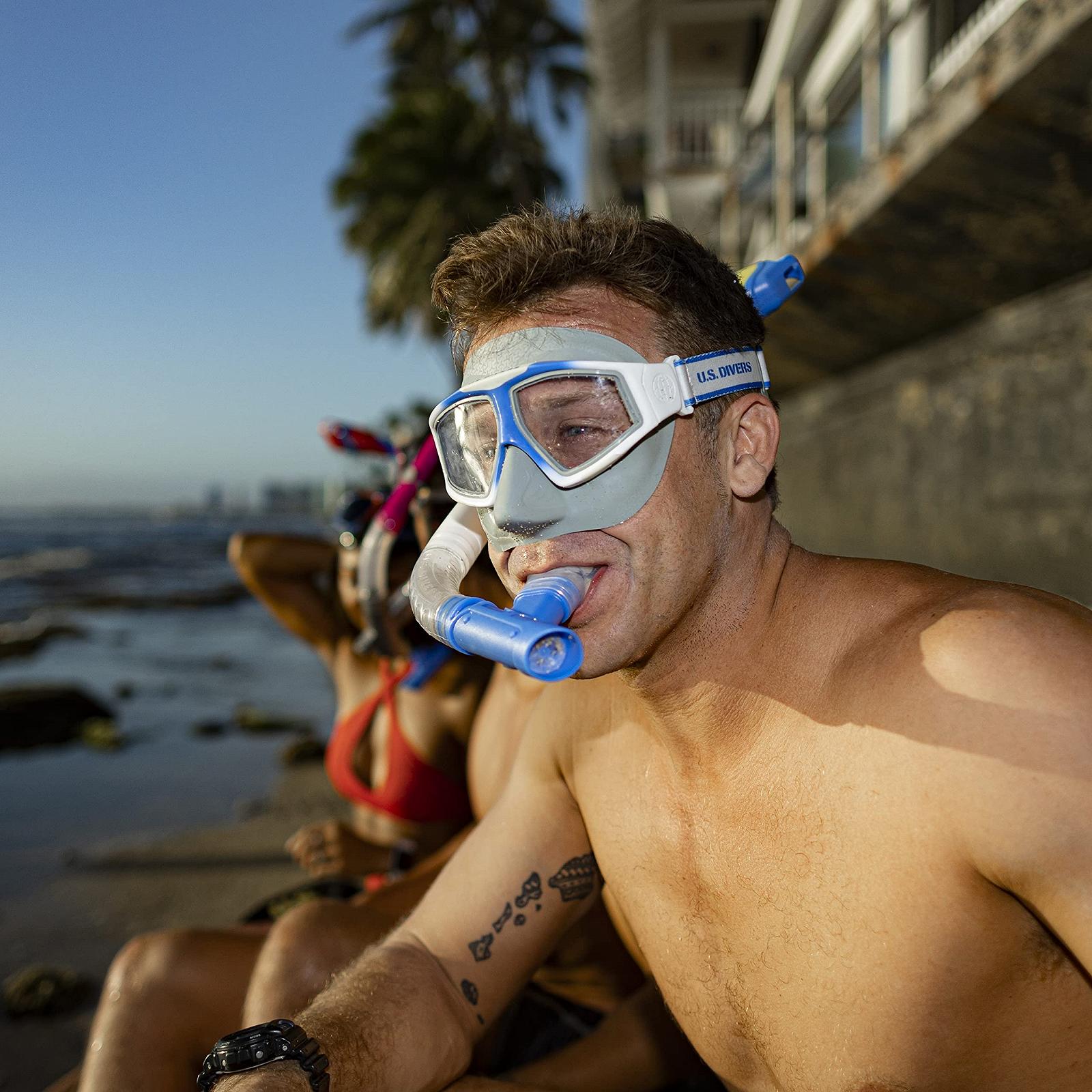Маска US.Divers Avila, панорамний огляд 180°, захист від УФ-променів, захист від запотівання, захист від протікання, силіконова маска, фото №6