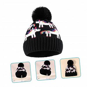 Вязаная зимняя шапка CALLARON Kätzchen с плюшевым помпоном synthetic.ua - Фото 1