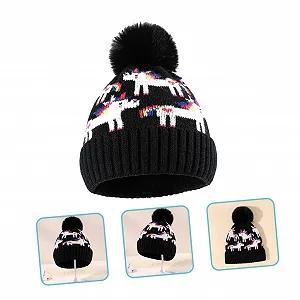 В'язана зимова шапка CALLARON Kätzchen з плюшевим помпоном synthetic.ua - Фото 1