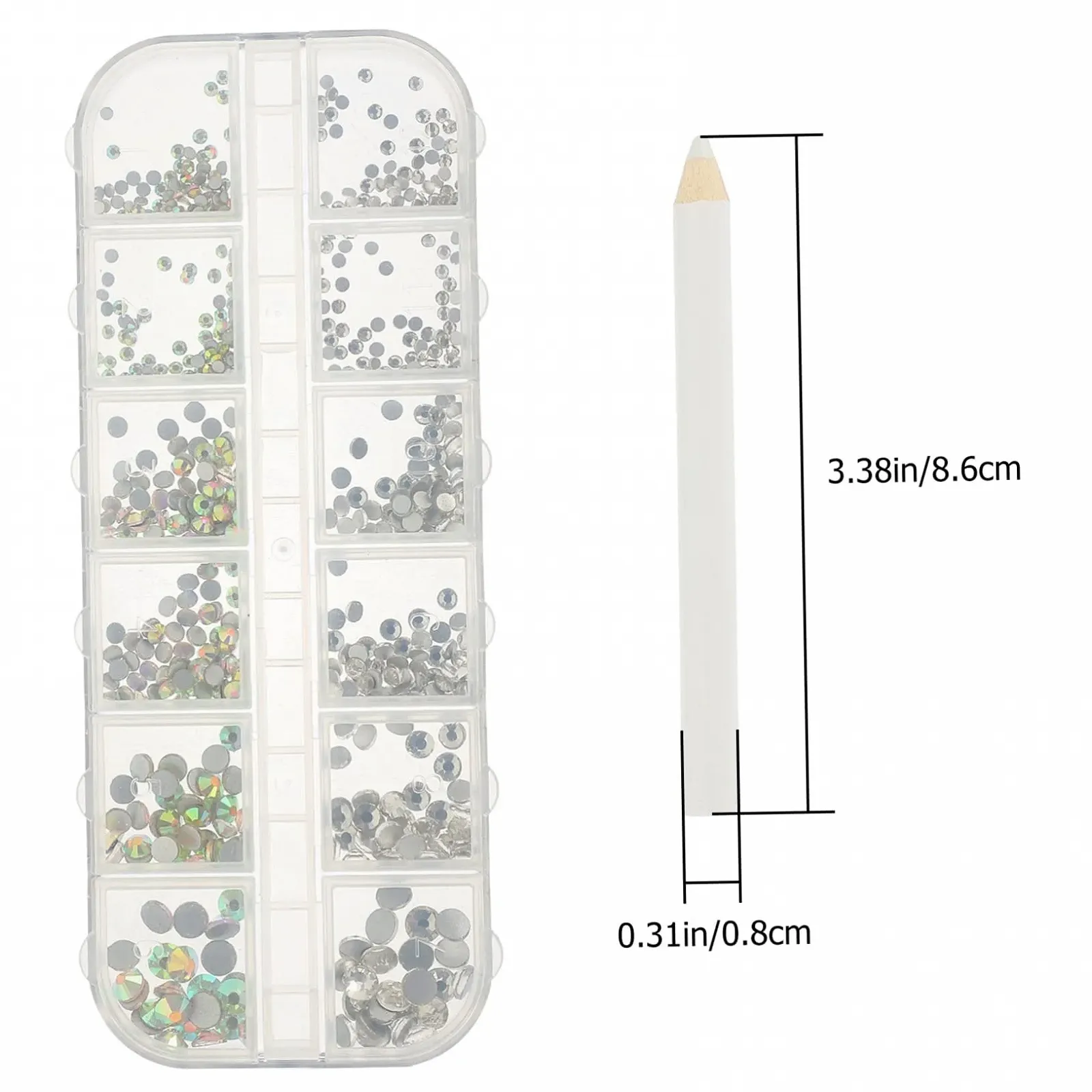 Набор для ногтей Beavorty, украшения для ногтей, наклейки со стразами, круглые хрустальные стразы, свадебные украшения для ногтей, бисер со стразами, инструмент для подбора страз, аксессуары для маникюра из стекла, 3D, фото №7