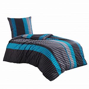 Постільна білизна Class Home Collection, 135 x 200 см, бавовна Renforcé, комплект з 2 предметів із блискавкою, Wind Blue - Фото 1