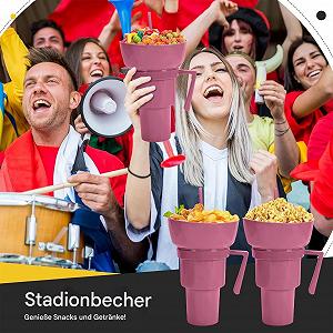 Кружка-снеков 2-в-1 Многоразовая кружка для снеков с соломинкой - Герметичный контейнер для пищевых продуктов Кружка для напитков для чипсов Конфеты Десерт Попкорн Сок Молоко synthetic.ua - Фото 1