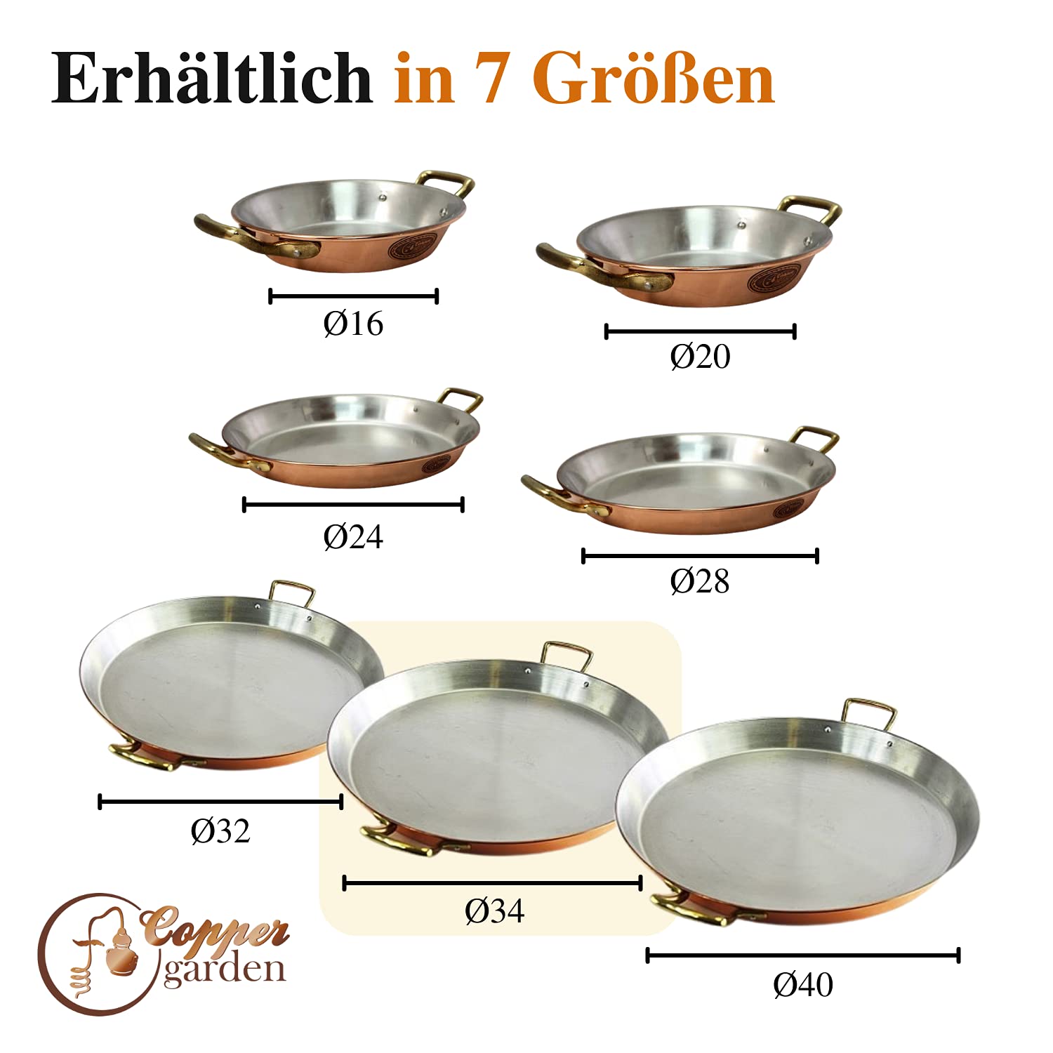 Сковорода CopperGarden® паэлья 35 см медь / нержавеющая сталь, фото №2