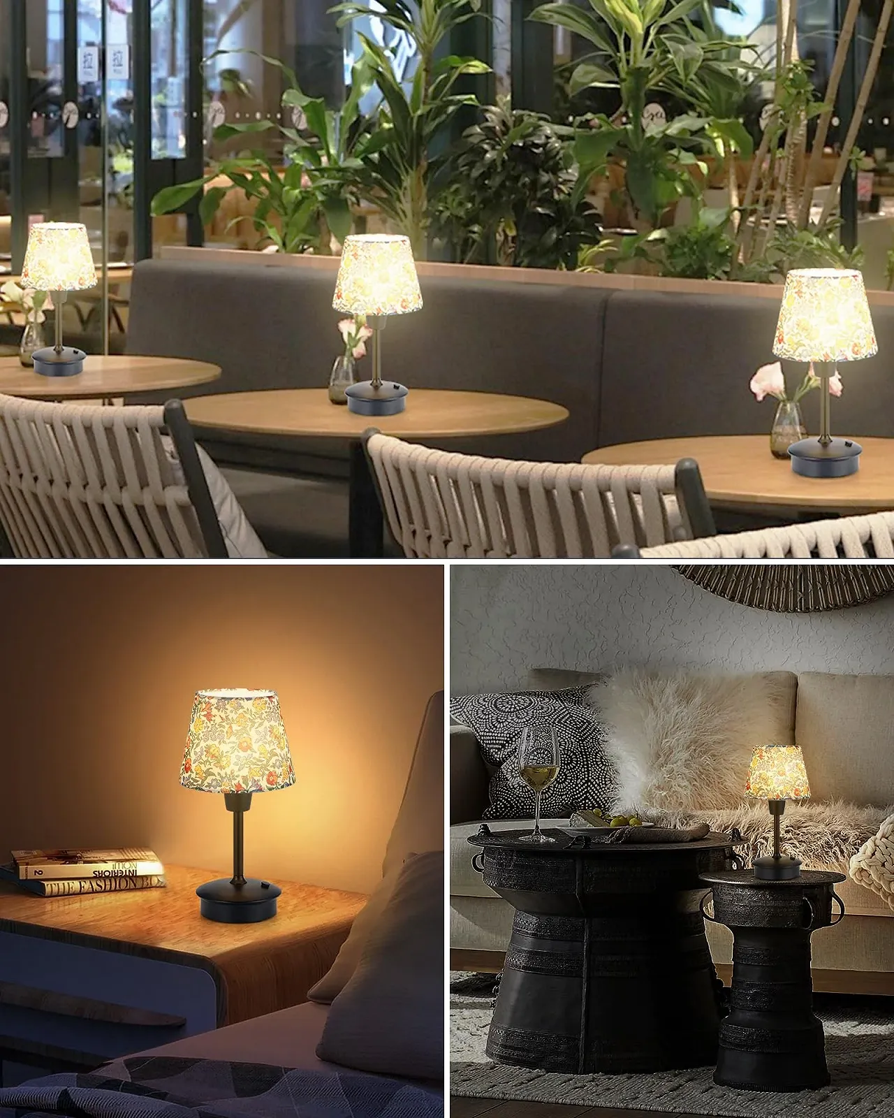 Настільна лампа EGOBASIC акумуляторна світлодіодна сенсорна антична чорна, фото №5