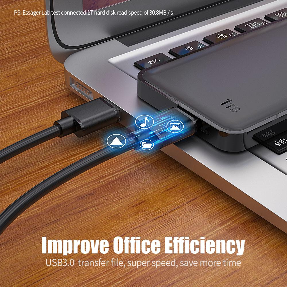 Кабель ESSAGER USB 3.0 AM 2 метра PS, фото №7