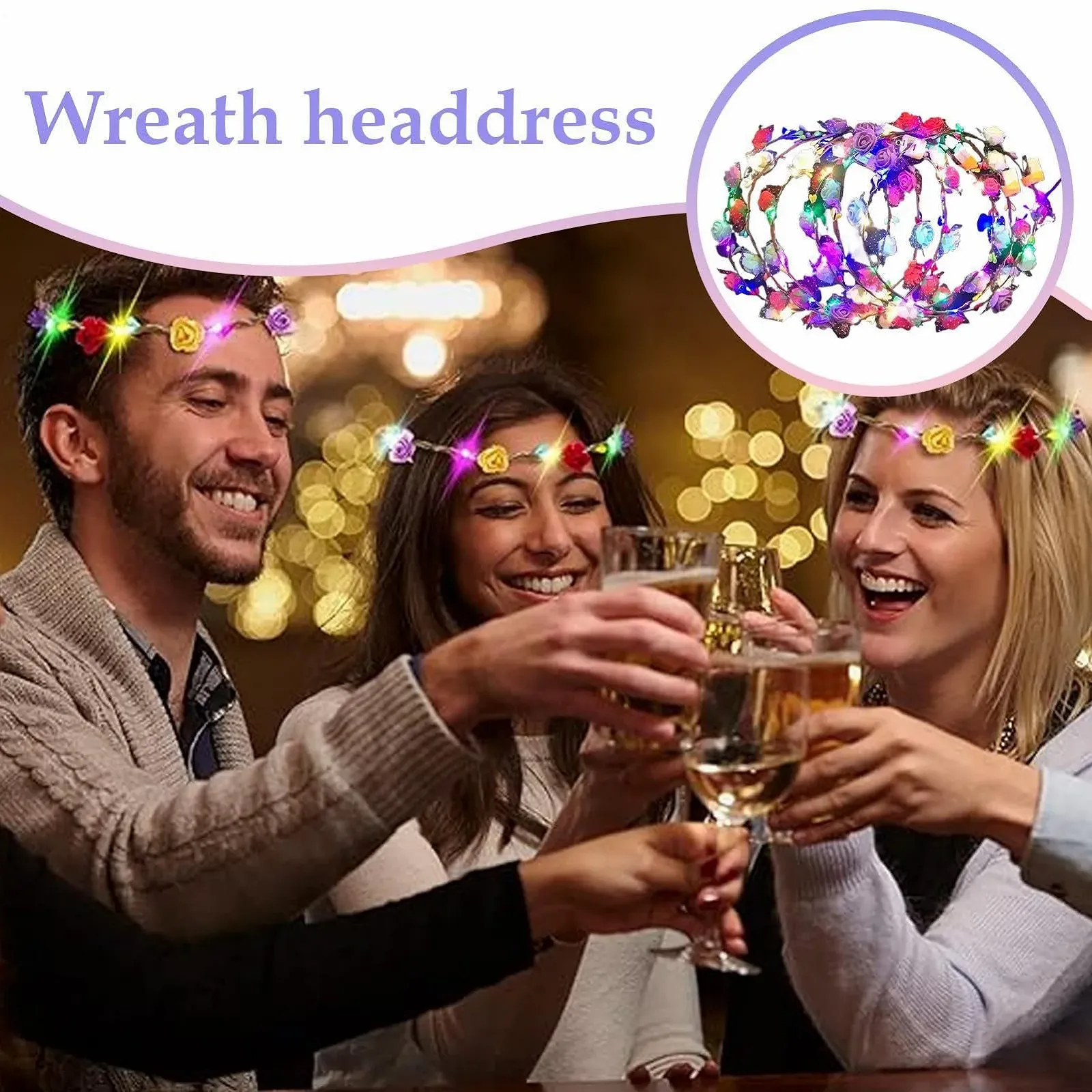 LED Венок из цветов, фото №2