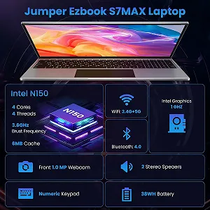 Ноутбук 16" Jumper EZbook S7 Max Intel N150 RAM 16GB eMMC 128GB + SSD 1TB Windows 11 (UKR) synthetic.ua - Фото 1