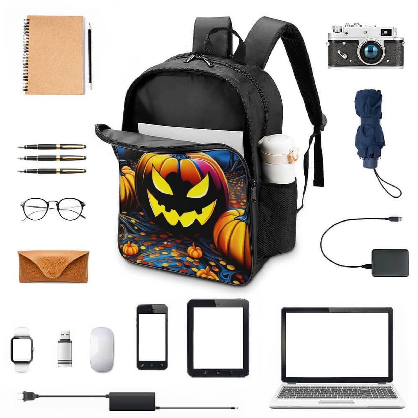 Шкільний рюкзак DPEOANEBN Pumpkin Halloween Дитячий для хлопчиків дошкільного та молодшого шкільного віку 40 x 28 x 16 см, Стиль, фото №4