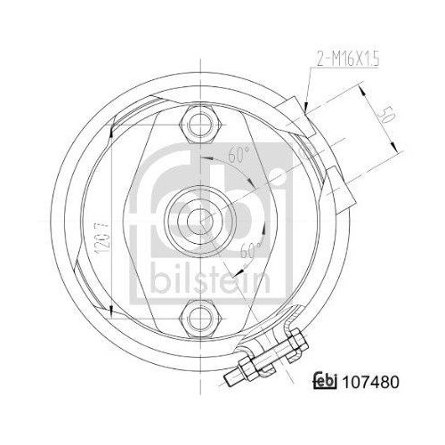 Тормозная камера мембранная FEBI BILSTEIN 107480 для KÖGEL BPW KRONE SCHMITZ CARGOBULL, фото №3