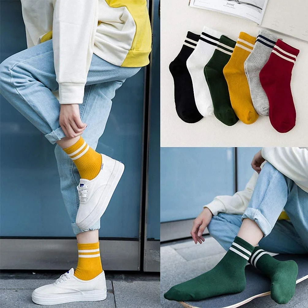 Носки AOMIKS Полосатые с сердечками One Size, 6 пар, фото №2