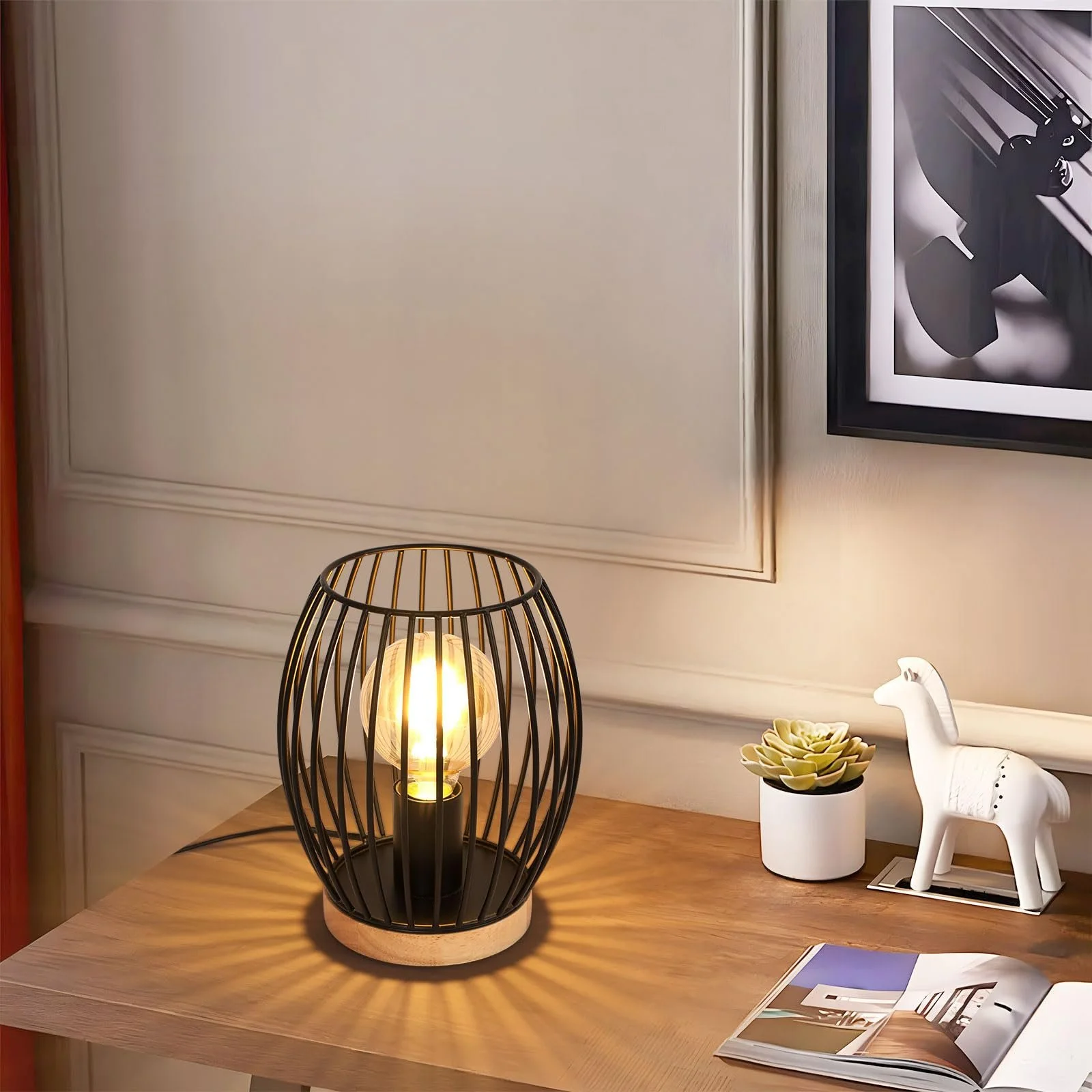 Настільна лампа Riserva Modern Industrial E27 Metal Black, фото №5