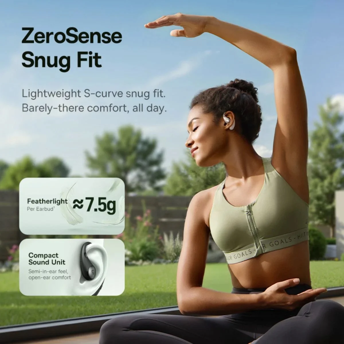 Беспроводные наушники Baseus Eli Sport 2 Open-Ear True Wireless Earbuds Green, фото №3