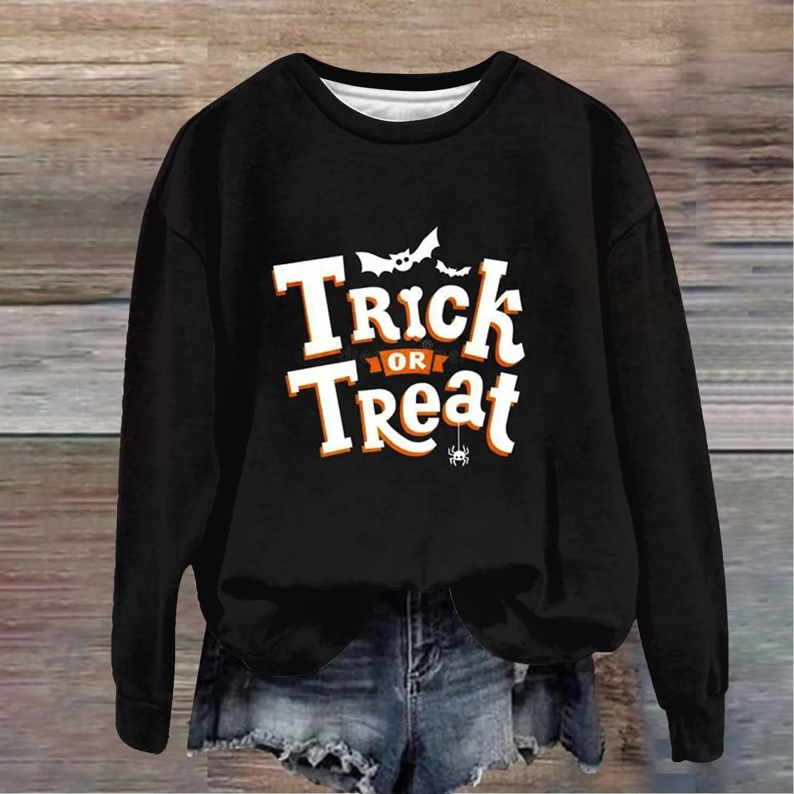 Жіночий світшот Generisch Вінтажний принт Хелловін, фото №2