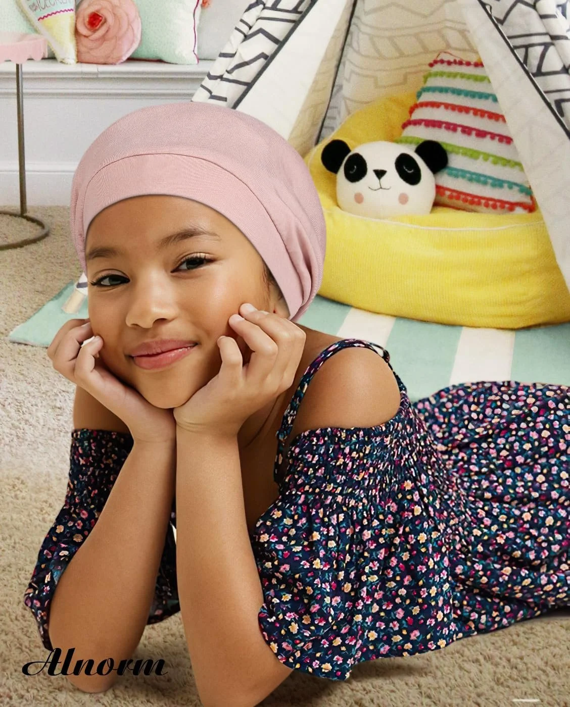 Шапка для сна Alnorm Curly Girls с сатиновой подкладкой и регулируемой комфортной эластичной лентой для девочек-подростков, фото №7