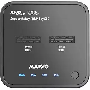 Док-станция Maiwo 2*NVMe M.2 SSD Key M/B M USB 3.1 Gen2 Type-C K3016P ціна на synthetic.ua - Фото 1 Док-станция Maiwo 2*NVMe M.2 SSD Key M/B M USB 3.1 Gen2 Type-C K3016P synthetic.ua - Фото 1