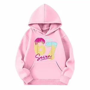 Худи для девочки с длинными рукавами и карманом, игривый принт synthetic.ua - Фото 1