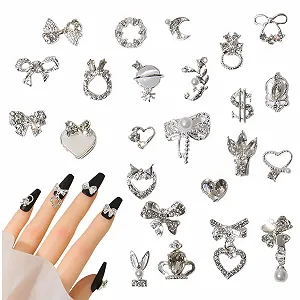 Підвіски для нігтів Сріблясті розкішні, 24 шт. - Фото 1