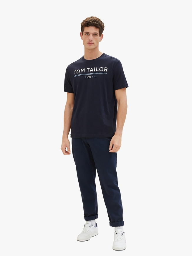 Футболка  WITH A LOGO PRIN 1040988-10668 Tom Tailor Темно-синій M, фото №4