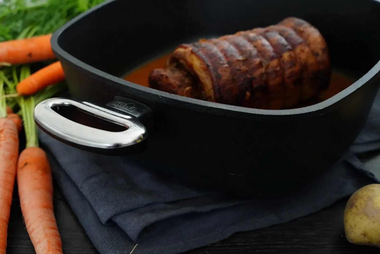 Противень для запекания квадратный 28 x 28 x 7 см Литой алюминий Черный, фото №3