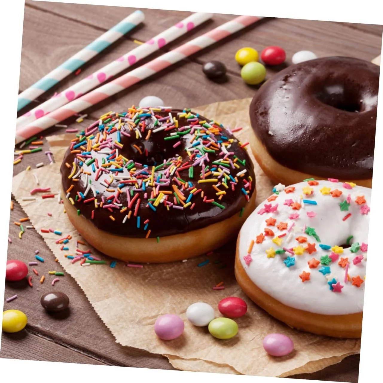 Формы для выпечки пончиков INOOMP Набор 3 шт Пластик без BPA Сердце Цветок и Круг, фото №8