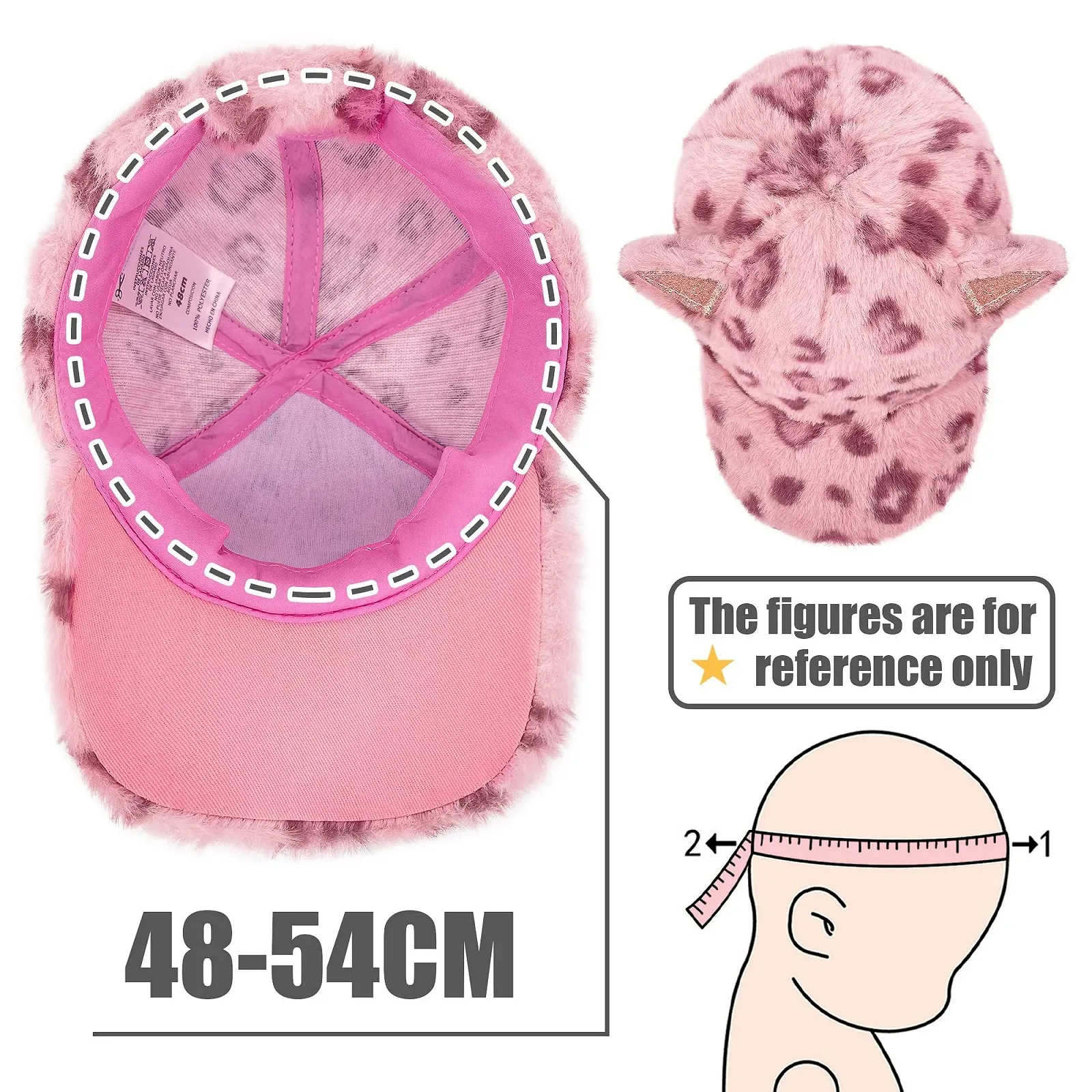 Бейсболка зимняя с кошачьими ушками для девочек плюшевая, фото №3 Бейсболка зимняя с кошачьими ушками для девочек плюшевая, фото №3