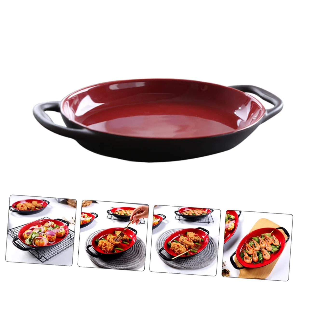 Форма для запікання GALPADA керамічна, прямокутна, з подвійними ручками, антипригарна, фото №8