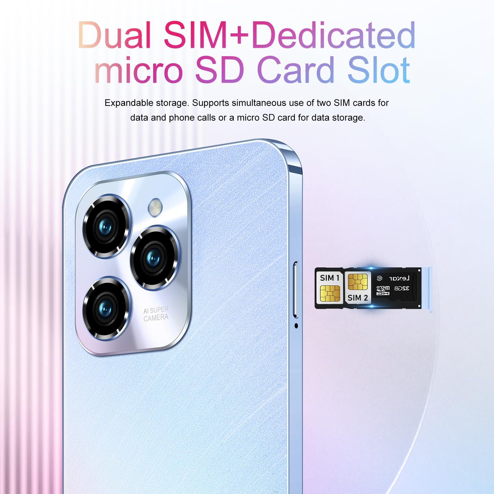 Смартфон CatCalls HOT40Pro 6.3 дюйма HD+ 3GB + 32GB/256GB Android 10 4G Dual SIM Light Blue, фото №8