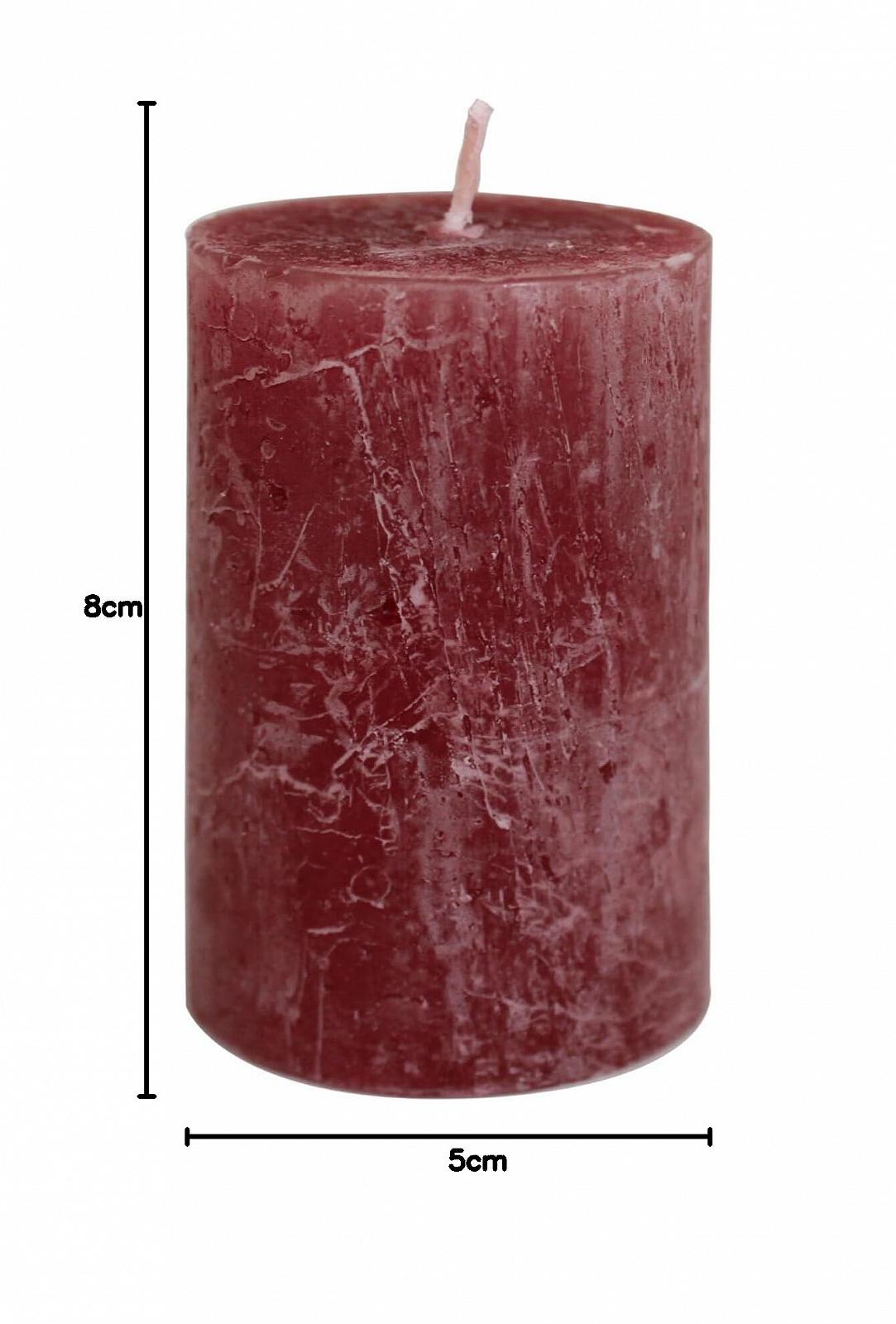 Свічки JEKA Kerzen GmbH Ebersbacher Rustic Pillar Bordeaux Діаметр 50 x Висота 80 мм 4 штуки, фото №6