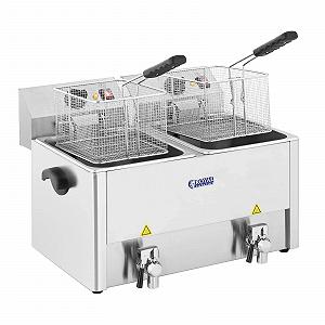Фритюрница Royal Catering RCEF 13D-EGO Нержавеющая сталь Двойная фритюрница (2 x 13 л, 2 x 3250 Вт, 230 В, E.G.O. Термостат, Сливной кран, Включает 2 x Корзина с крышкой) synthetic.ua - Фото 1