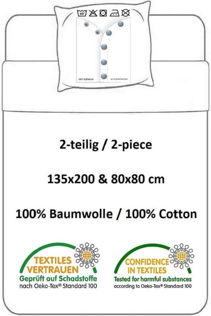 Постільна білизна BrandMac Football, наволочка 80 x 80 см та підковдра 135 x 200 см, 100% бавовна, фото №2