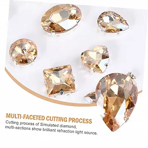 Стразы Стеклянные Каплевидные с Кристаллами и Серебряной Плоской Основой, 50 шт synthetic.ua - Фото 1