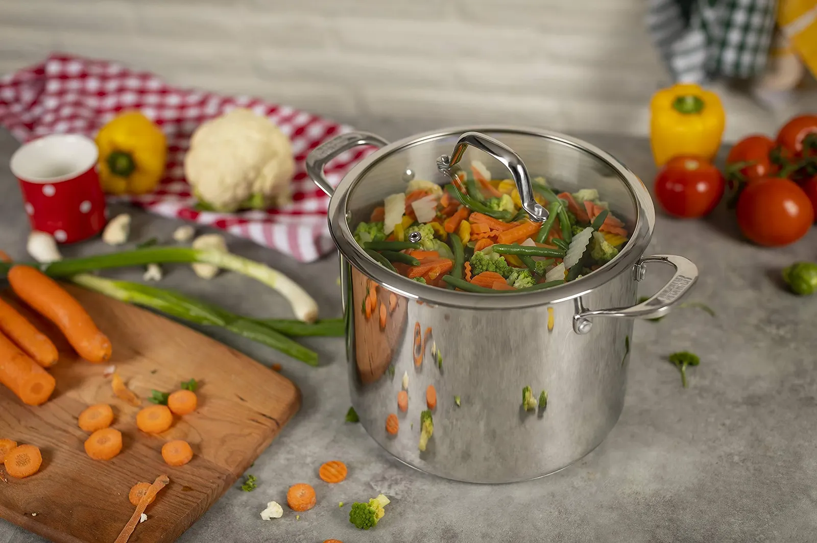 Каструля Kuhn Rikon Allround зі скляною кришкою 8.5 л / 24 см Нержавіюча сталь для індукції, фото №5