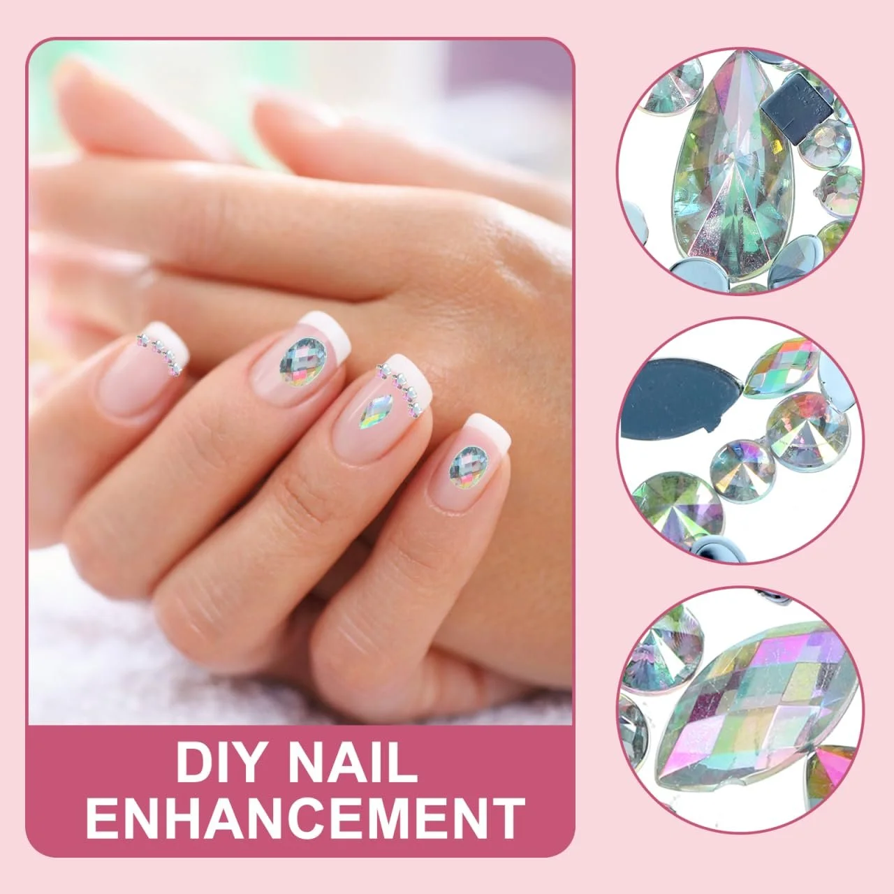 Стрази акриловіOOFAN, 300 шт, різнокольорові, плоскі, для нігтів, волосся, блискучі камені для косметики та творчості, фото №3 Стрази акриловіOOFAN, 300 шт, різнокольорові, плоскі, для нігтів, волосся, блискучі камені для косметики та творчості, фото №3