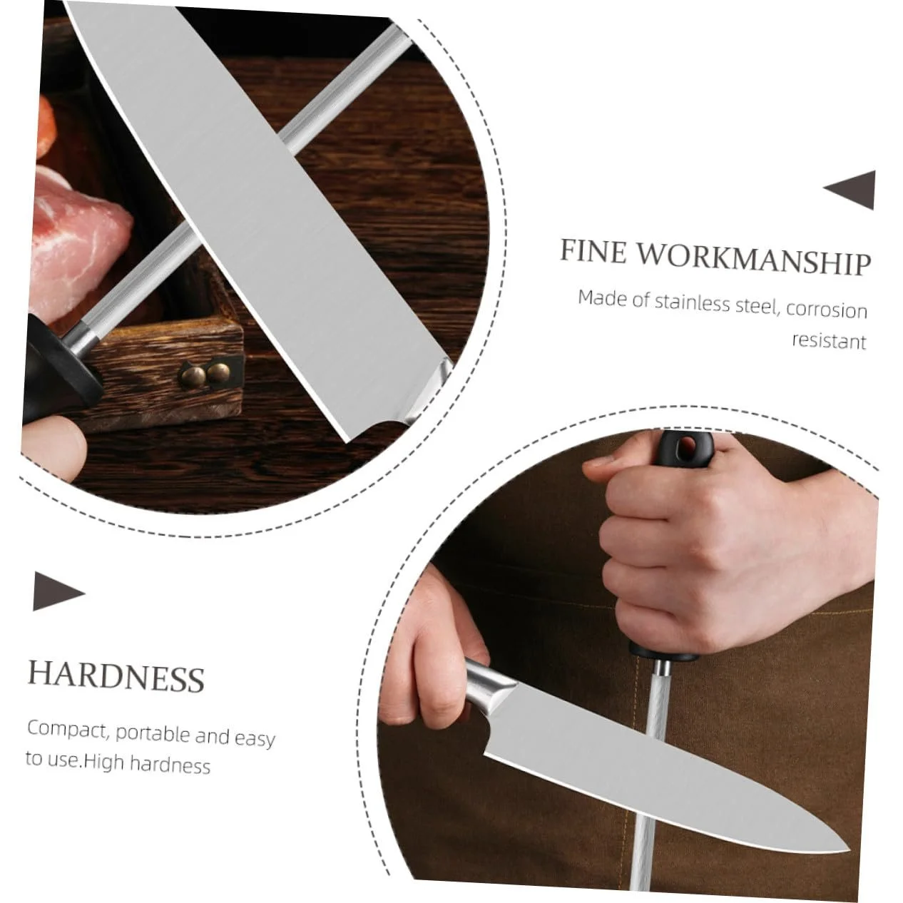 Мусат Ipetboom Set of 2 Professional Stainless Steel с эргономичной ручкой, фото №7